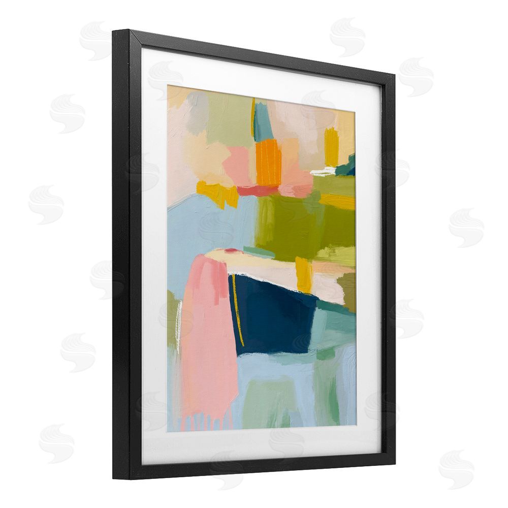 Lisa Nohren Pastel Wonder Brushstrokes Black Framed Print Under Glass Wall Art