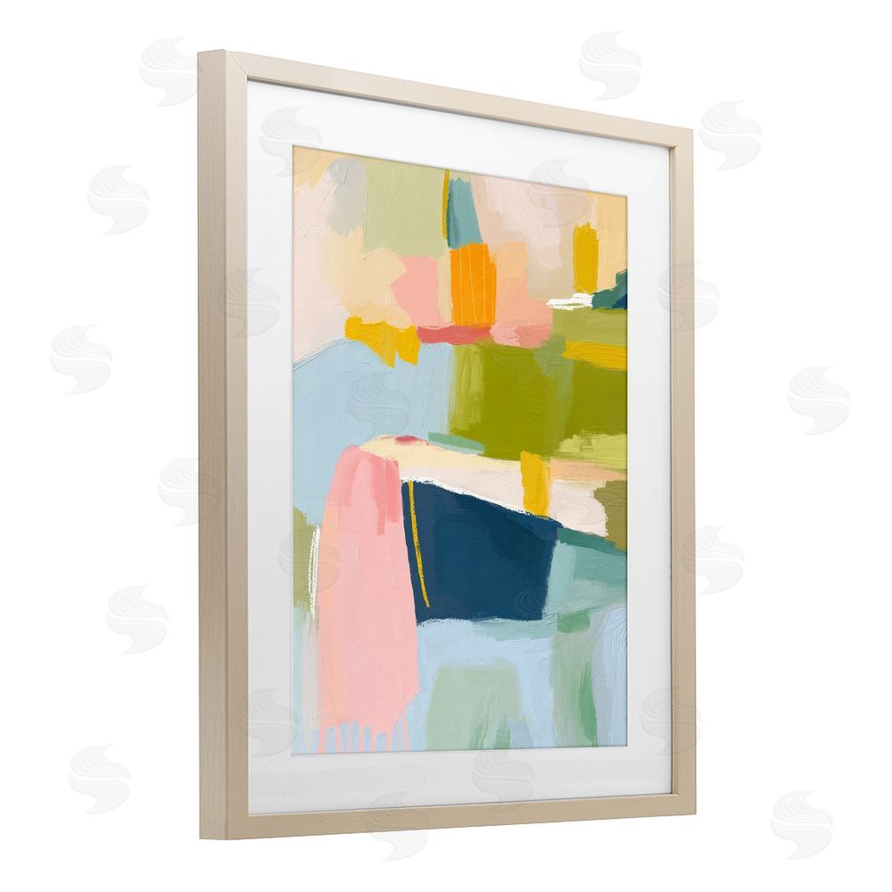Lisa Nohren Pastel Wonder Brushstrokes Brown Framed Print Under Glass Wall Art