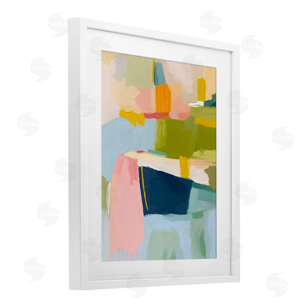 Lisa Nohren Pastel Wonder Brushstrokes White Framed Print Under Glass Wall Art