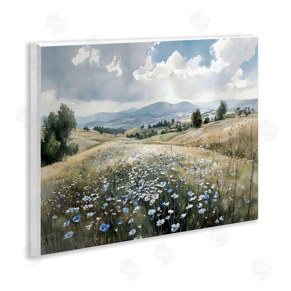Franklyn Gregory Poppy Blues Across Meadow Wall Plaque Home Decor Art Print