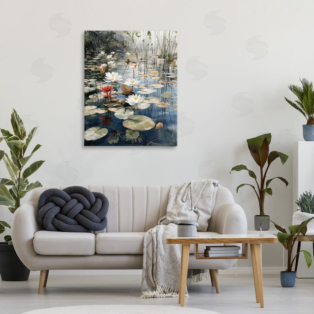 Franklyn Gregory Lily Wonder Pond Stretched Canvas Wall Art in Room