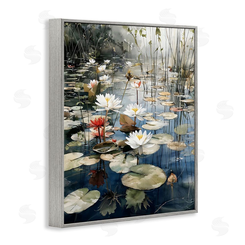Franklyn Gregory Lily Wonder Pond Gray Framed Giclee Wall Art