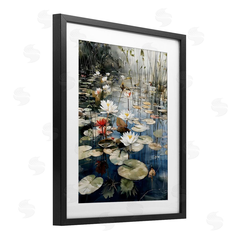 Franklyn Gregory Lily Wonder Pond Black Framed Print Under Glass Wall Art