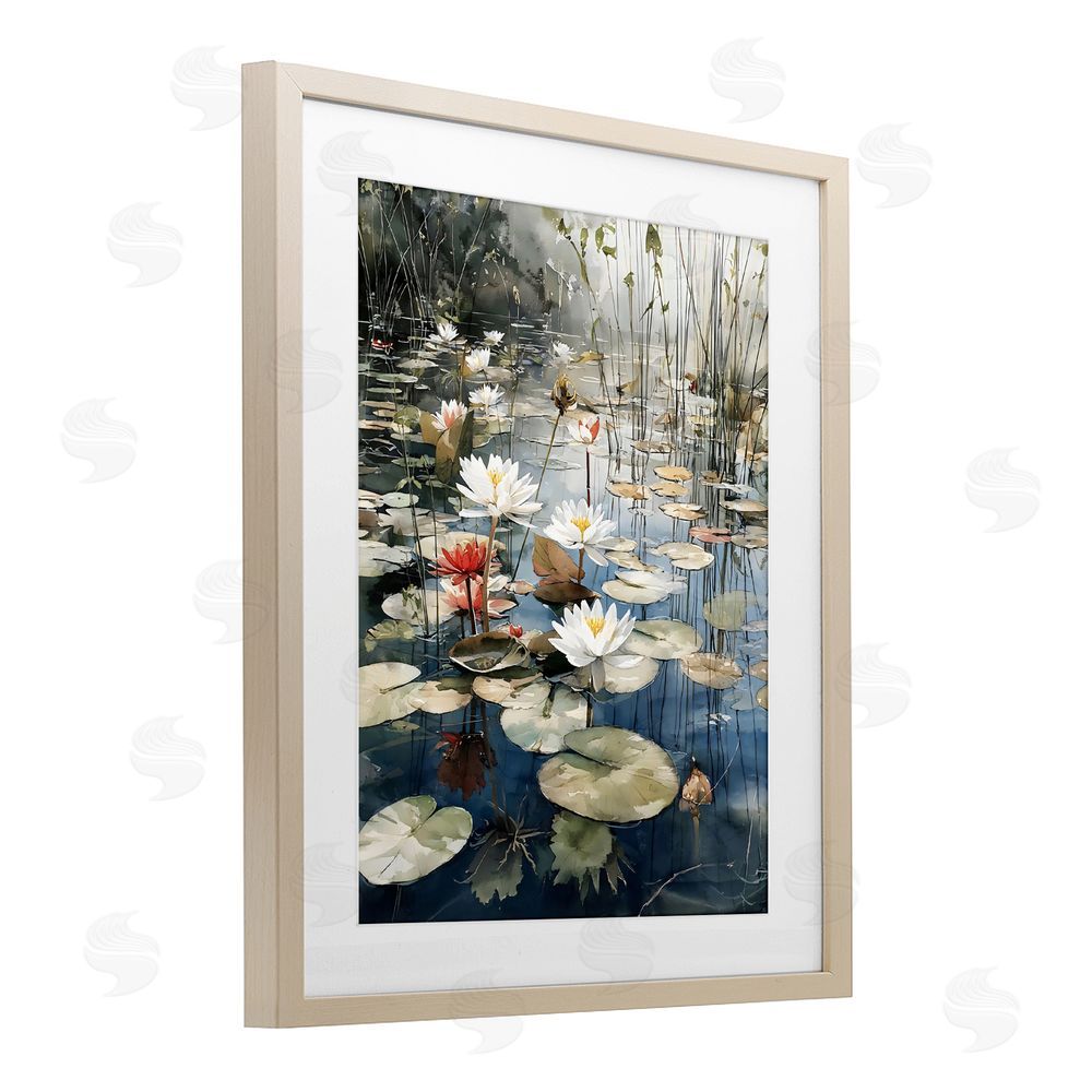 Franklyn Gregory Lily Wonder Pond Brown Framed Print Under Glass Wall Art