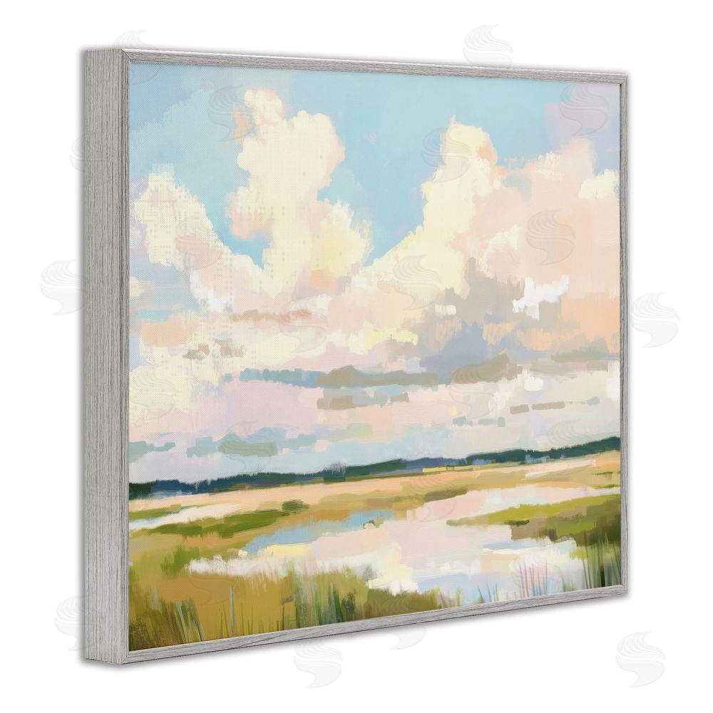 LSR Design Studio Lowcountry Marsh at Dawn Gray Framed Giclee Wall Art