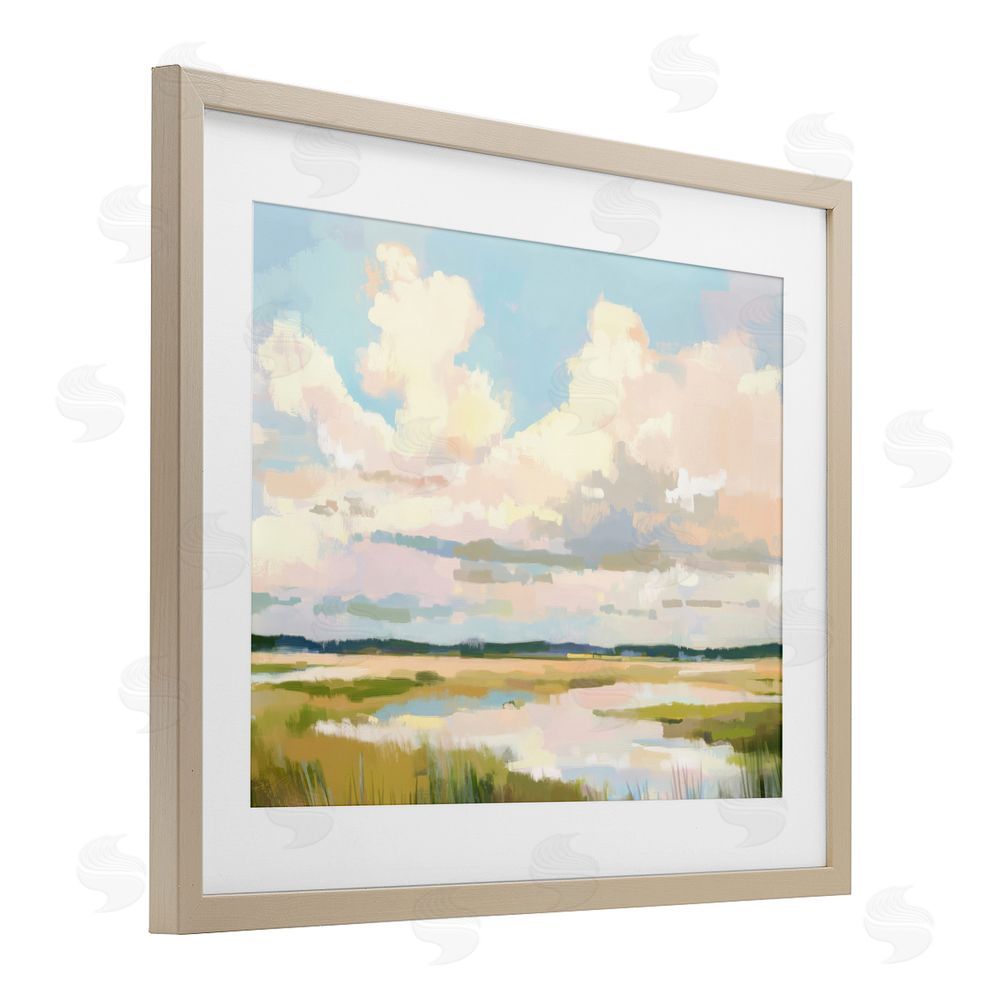 LSR Design Studio Lowcountry Marsh at Dawn Brown Framed Print Under Glass Wall Art