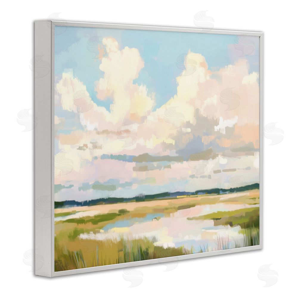 LSR Design Studio Lowcountry Marsh at Dawn White Framed Giclee Wall Art