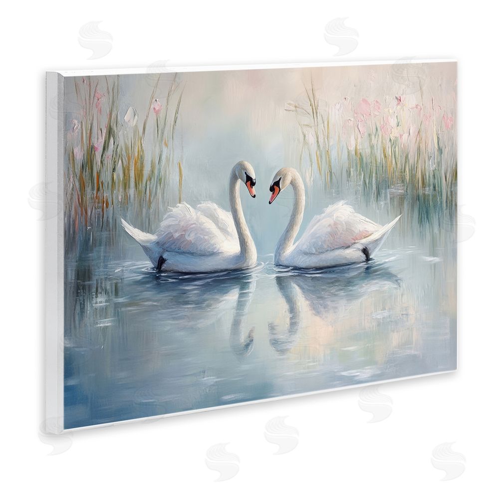 Petal Prints Design Simple Swan Reflections Wall Plaque Printed Art