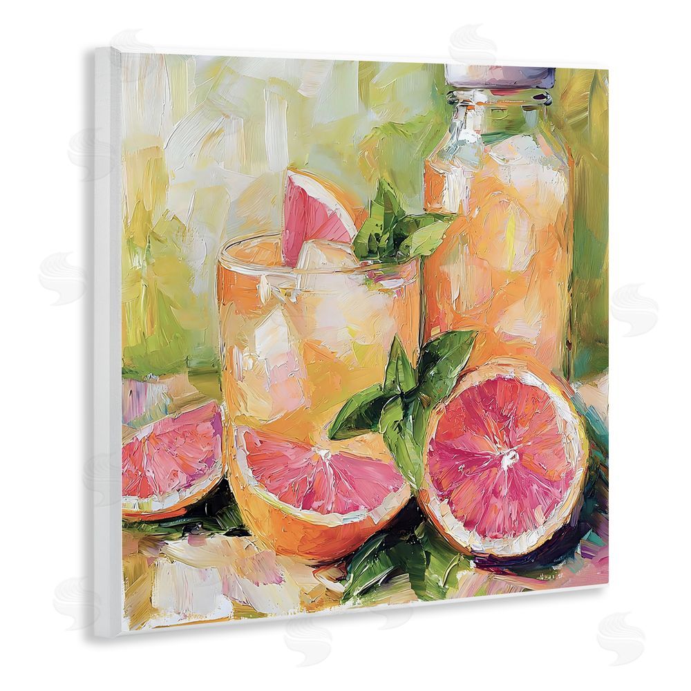 Riley B Grapefruit Summer Refreshment Wall Plaque Home Decor Art Print