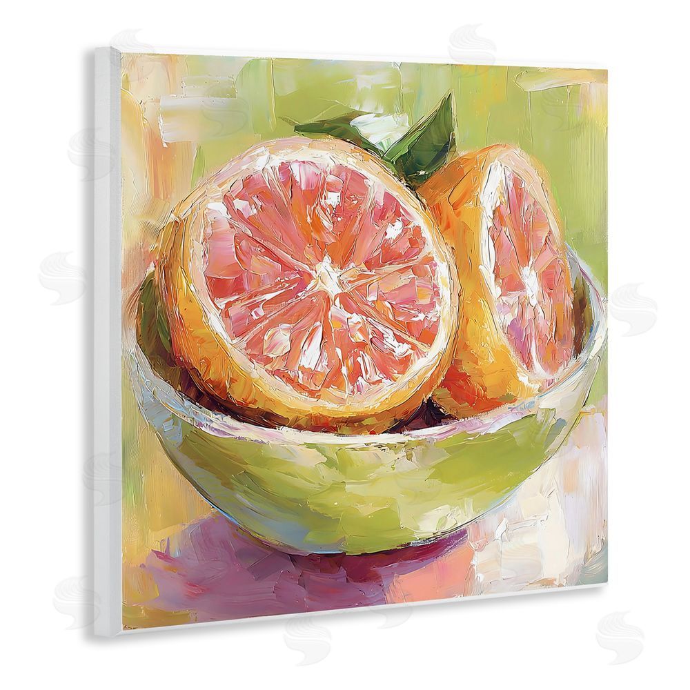 Riley B Sliced Grapefruit in Bowl Wall Plaque Printed Art