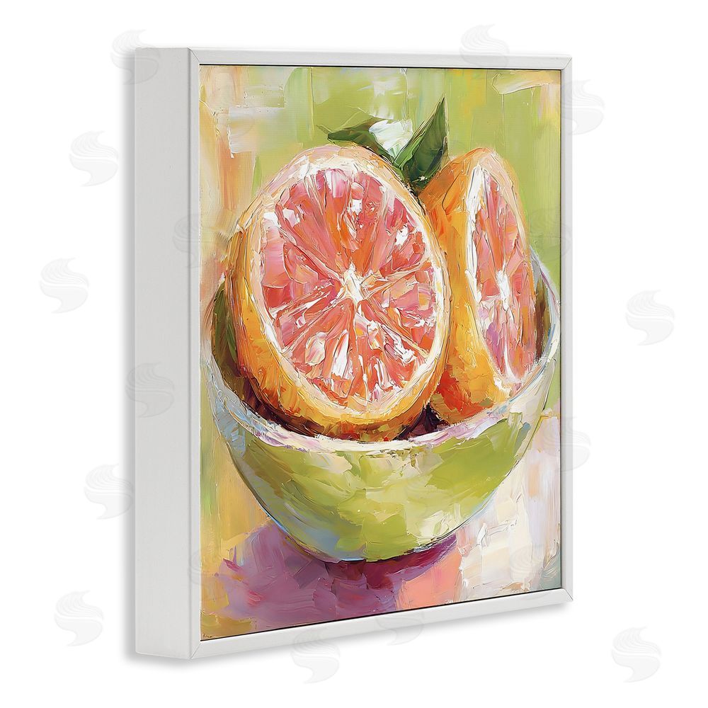 Riley B Sliced Grapefruit in Bowl White Framed Giclee Wall Art Print