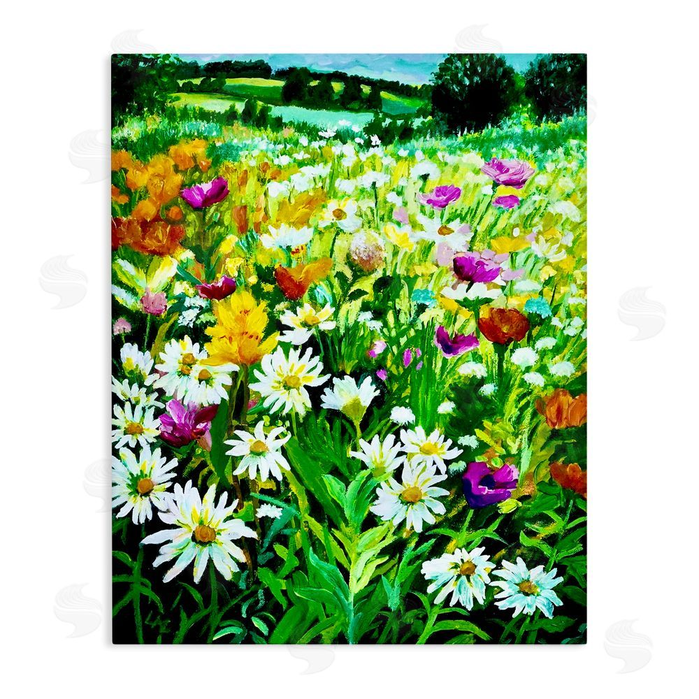 Lee Ann Zirbes Hillside Fusion Meadow Stretched Canvas Wall Art Print