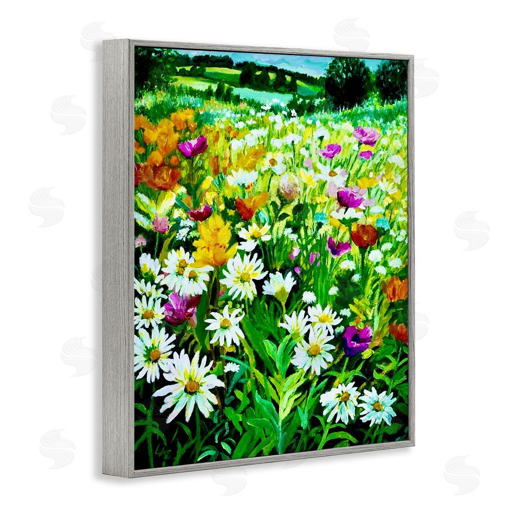 Lee Ann Zirbes Hillside Fusion Meadow Gray Framed Giclee Wall Art Print