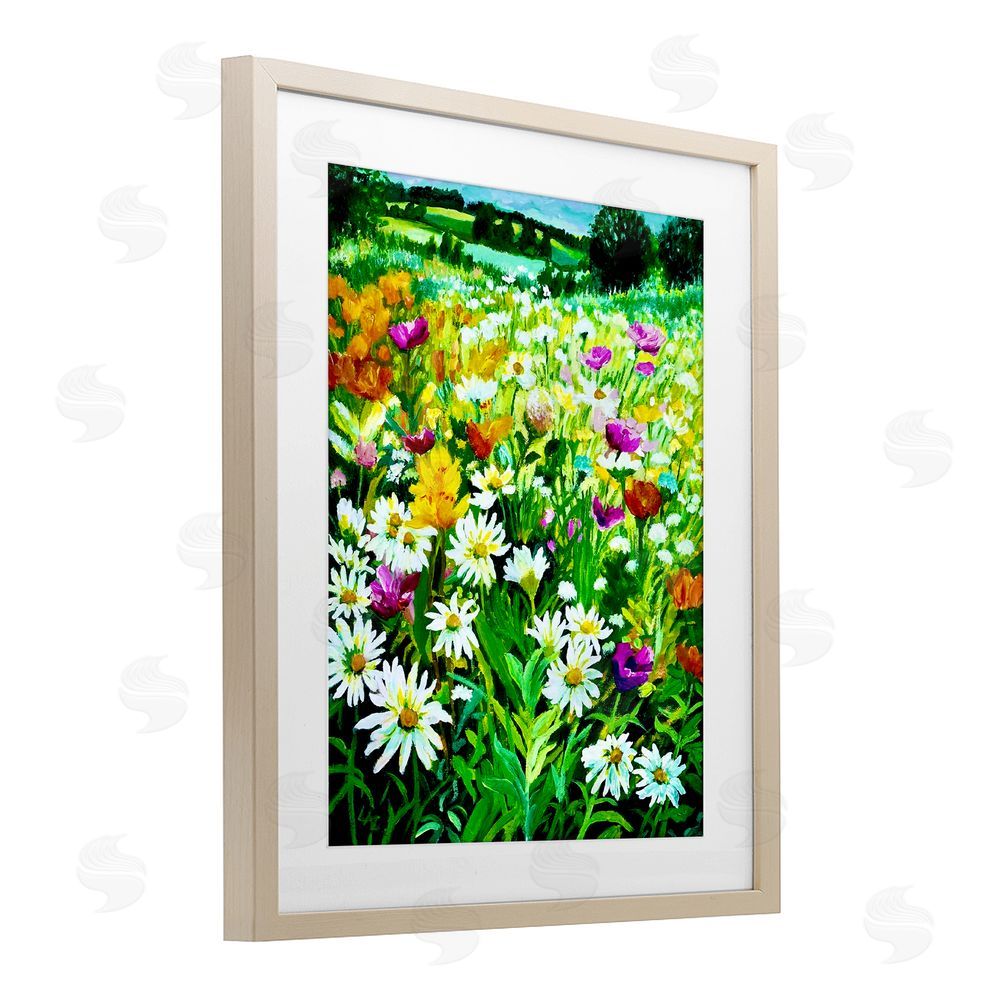 Lee Ann Zirbes Hillside Fusion Meadow Brown Framed Print Under Glass Wall Art