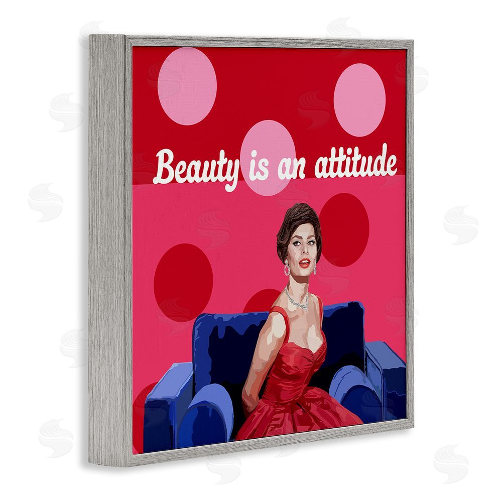 Lynnda Rakos Beauty Is An Attitude Gray Framed Giclee Wall Art Print