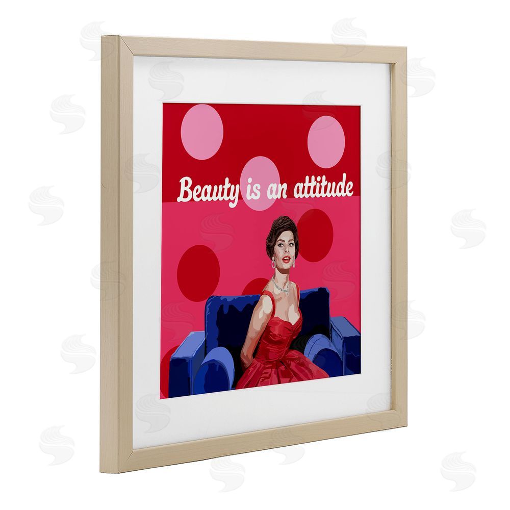 Lynnda Rakos Beauty Is An Attitude Brown Framed Print Under Glass Wall Art