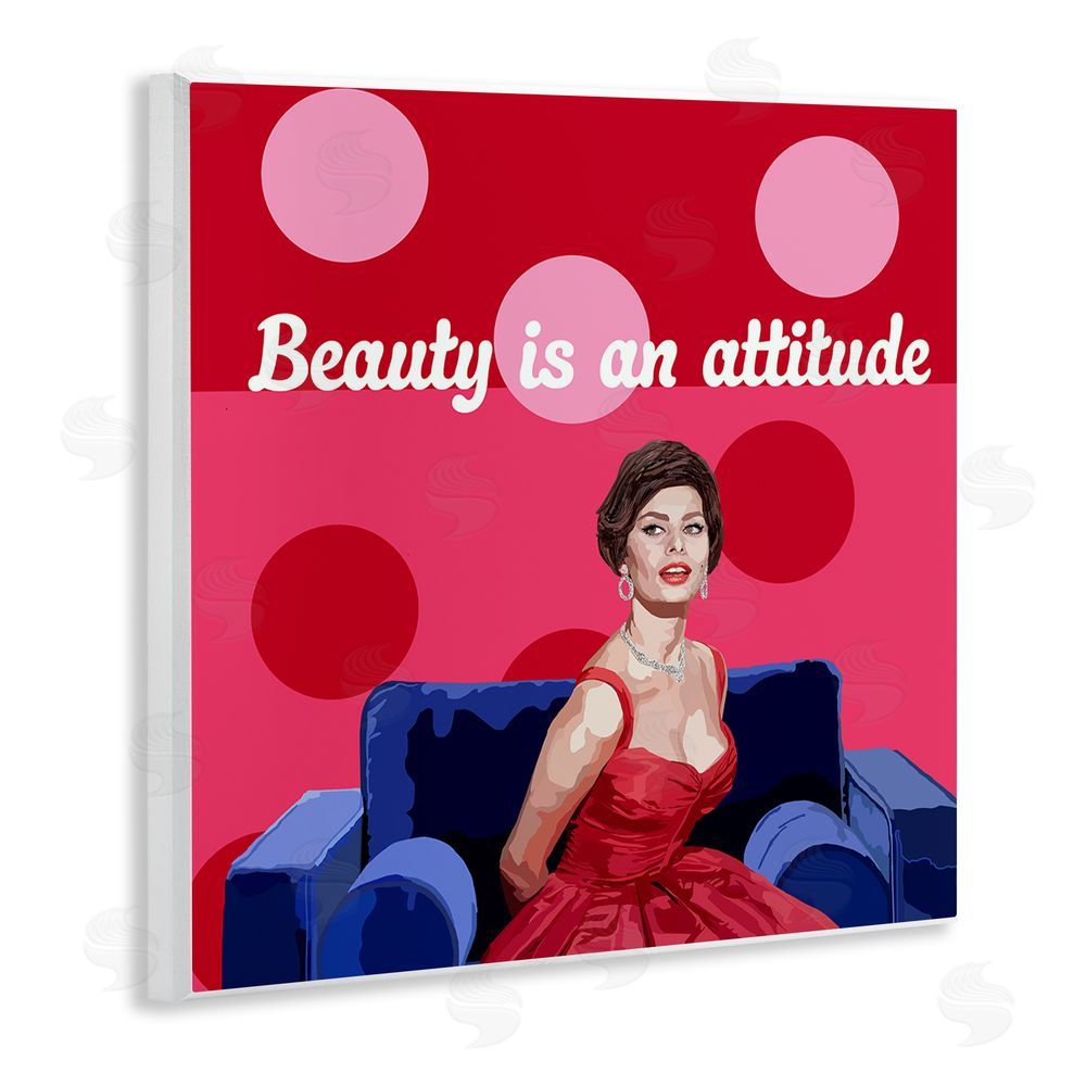 Lynnda Rakos Beauty Is An Attitude Wooden Wall Plaque Art Print