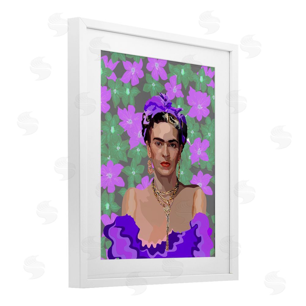 Lynnda Rakos Floral Reverie Frida White Framed Print Under Glass Wall Art