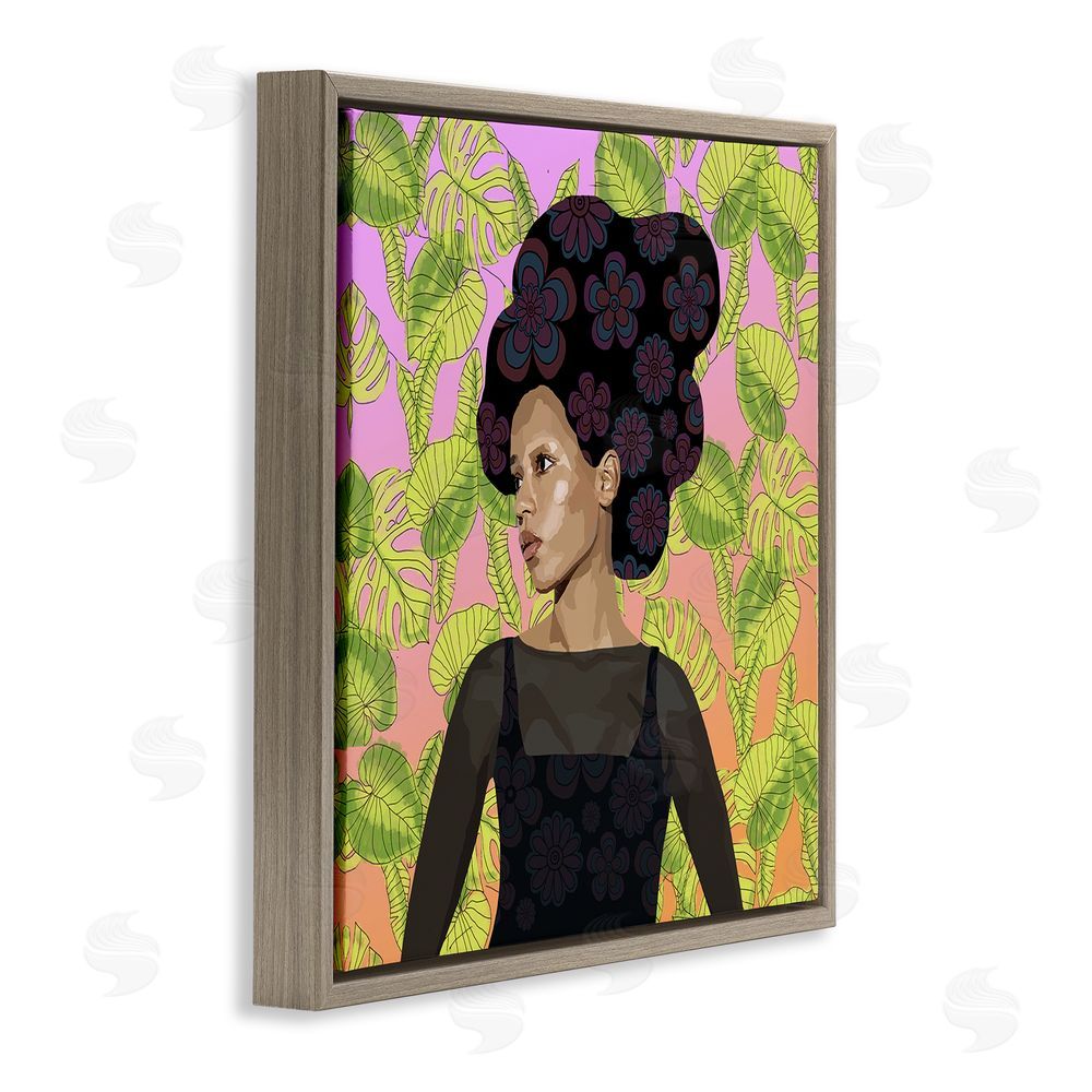 Lynnda Rakos Whispers Of Bloom Brown Floating Frame Canvas Wall Art Print