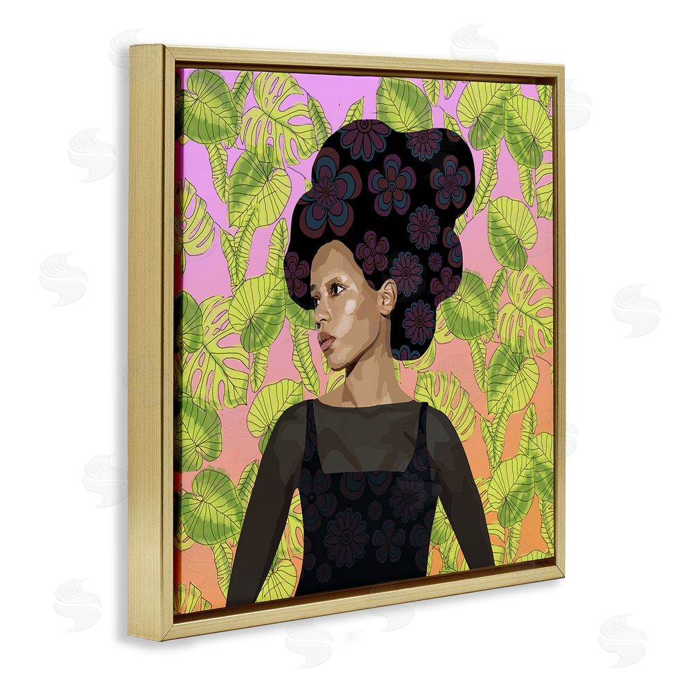 Lynnda Rakos Whispers Of Bloom Gold Floating Frame Canvas Wall Art Print