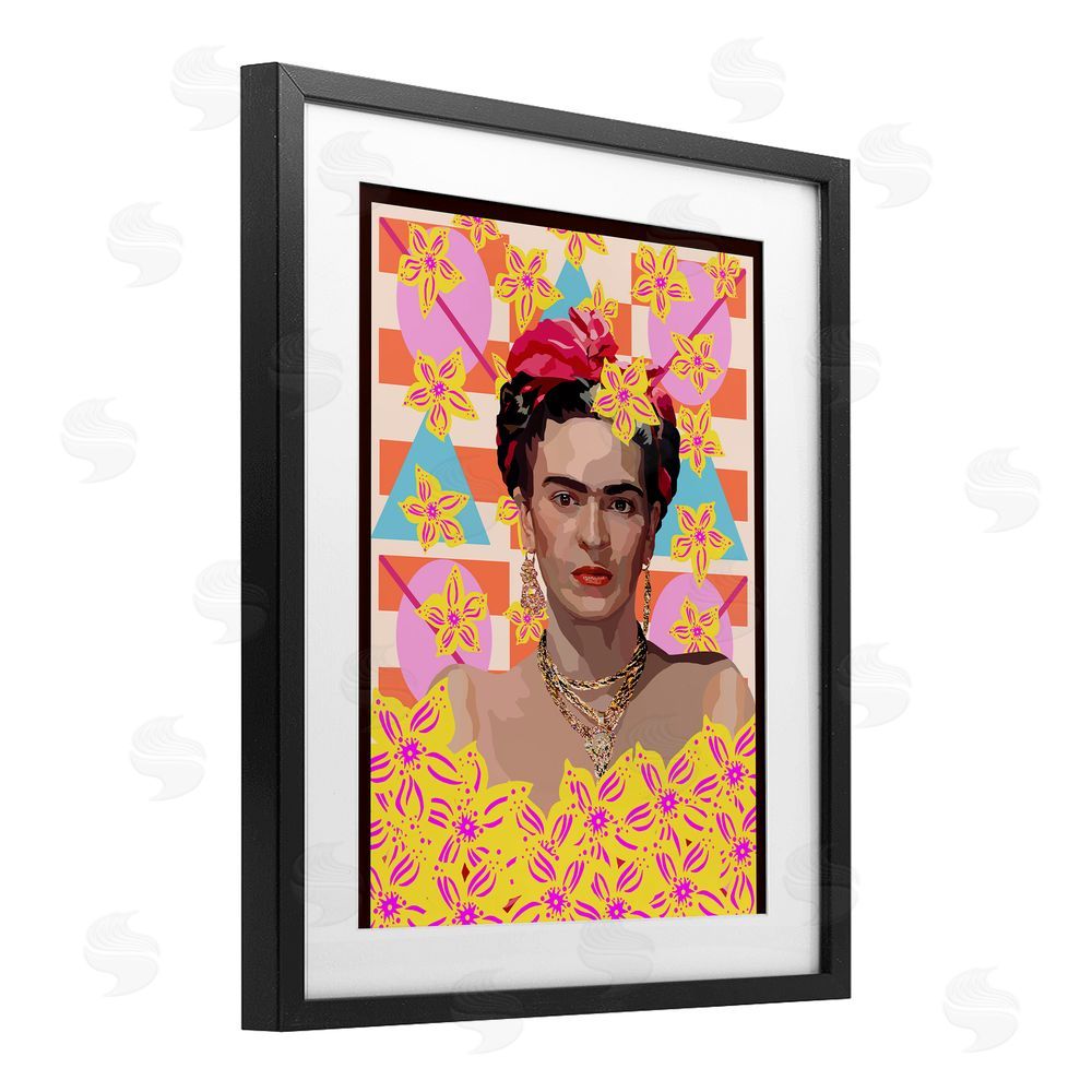 Lynnda Rakos Frida's Floral Journey Black Framed Print Under Glass Wall Art