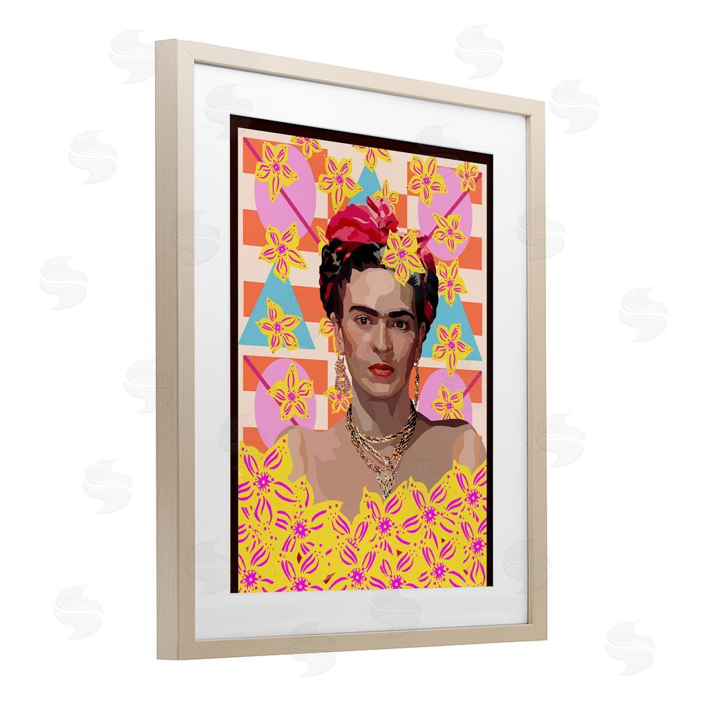 Lynnda Rakos Frida's Floral Journey Brown Framed Print Under Glass Wall Art