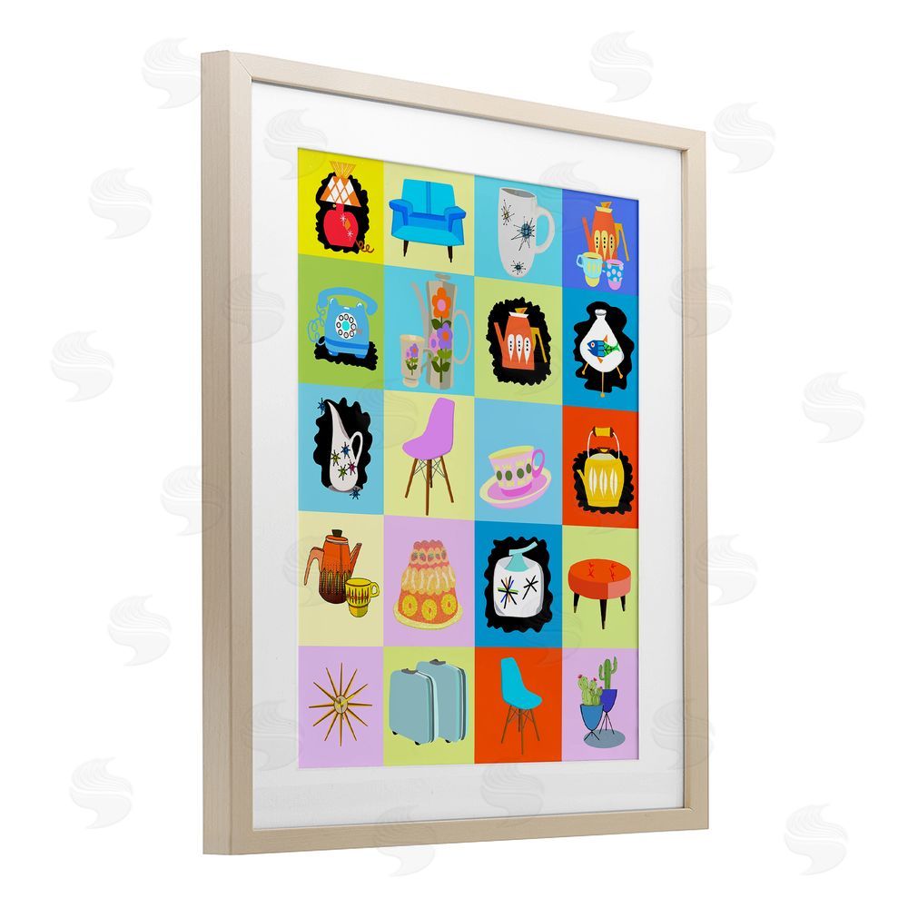 Lynnda Rakos Retro Vintage Vignettes Brown Framed Print Under Glass Wall Art
