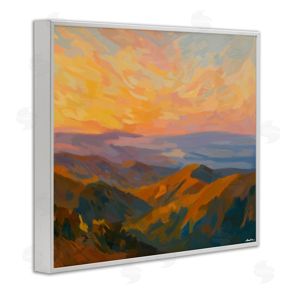 Amelia Noyes California Sunset Landscape White Framed Giclee Wall Art Print