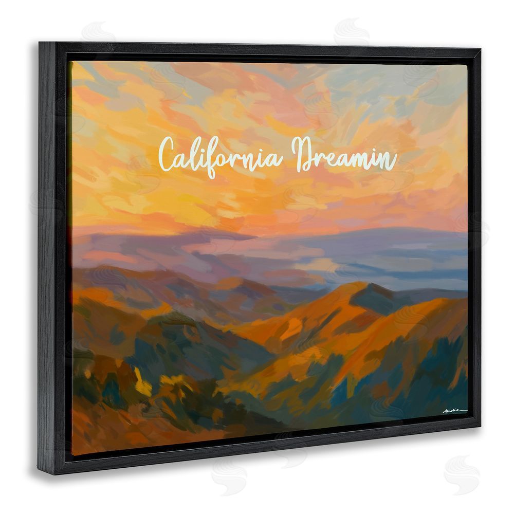Amelia Noyes California Dreamin' Mountains Black Floating Frame Canvas Wall Art Print