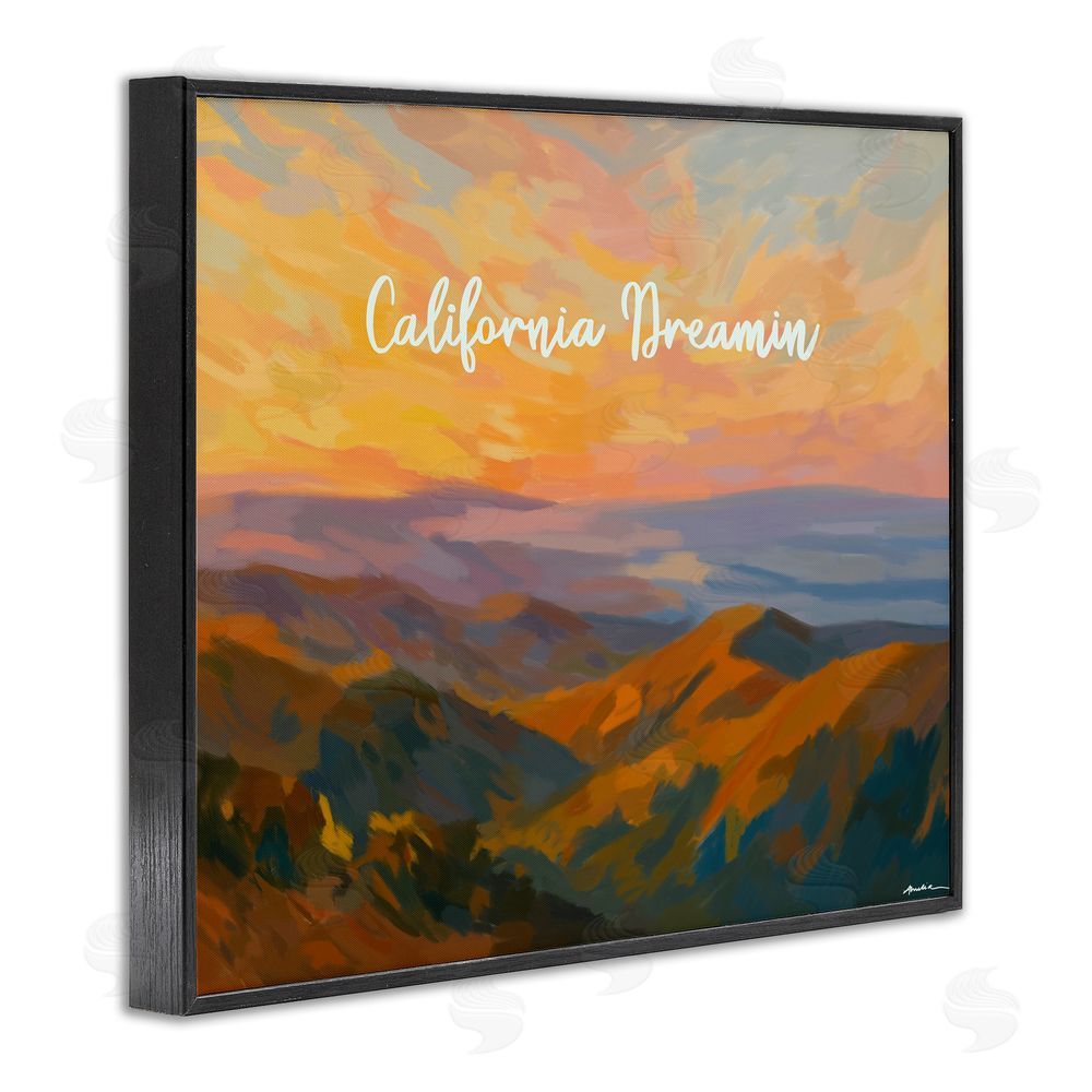 Amelia Noyes California Dreamin' Mountains Black Framed Giclee Wall Art Print