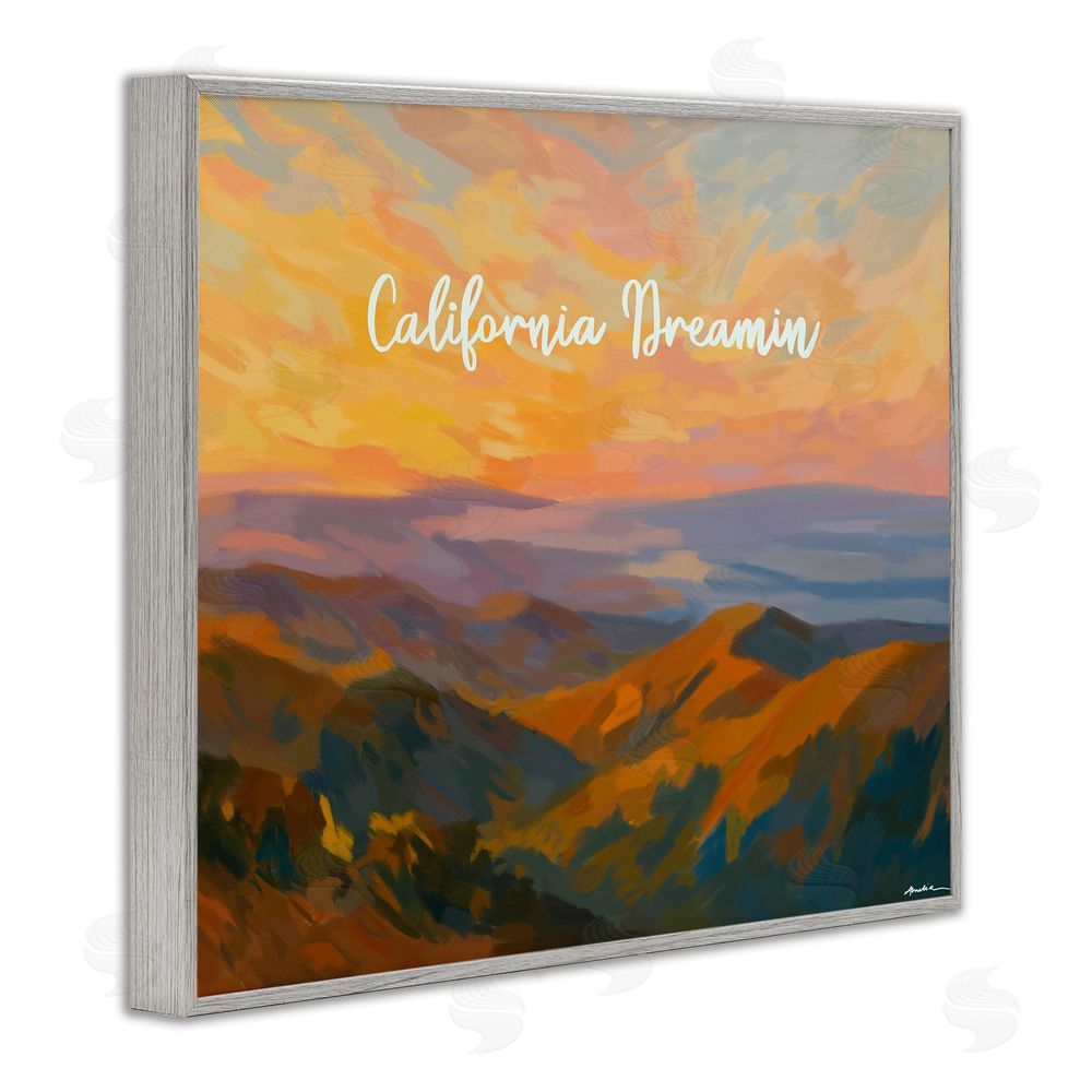 Amelia Noyes California Dreamin' Mountains Gray Framed Giclee Wall Art Print