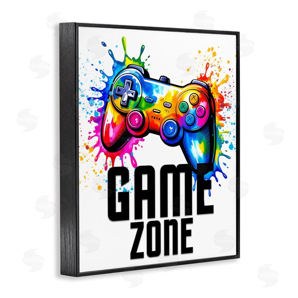 Kim Allen Game Zone Bright Splash Black Framed Giclee Wall Art Print