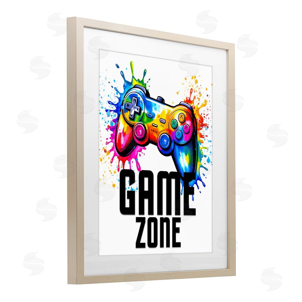 Kim Allen Game Zone Bright Splash Brown Framed Print Under Glass Wall Art