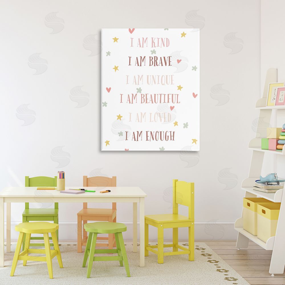 Katie Griggs I am Empowerment Quotes Stretched Canvas Wall Art in Room