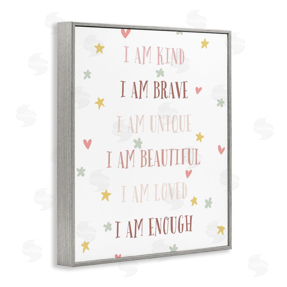 Katie Griggs I am Empowerment Quotes Gray Framed Giclee Wall Art