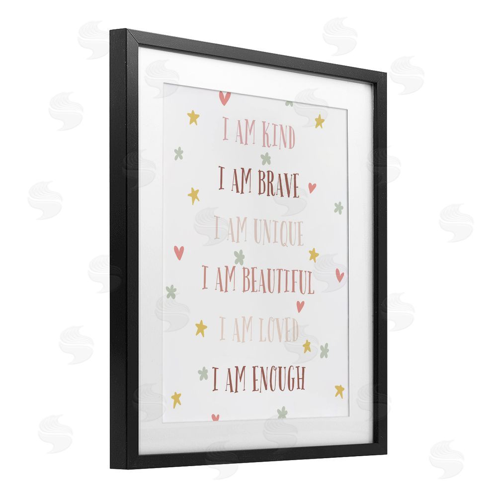 Katie Griggs I am Empowerment Quotes Black Framed Print Under Glass Wall Art
