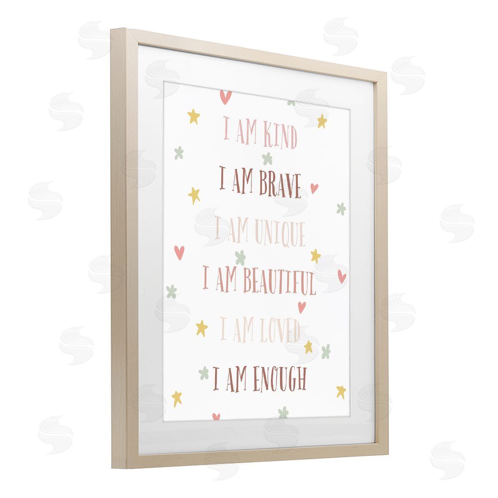 Katie Griggs I am Empowerment Quotes Brown Framed Print Under Glass Wall Art