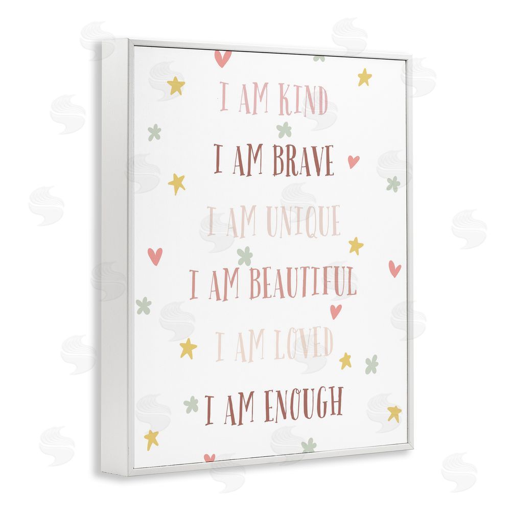 Katie Griggs I am Empowerment Quotes White Framed Giclee Wall Art