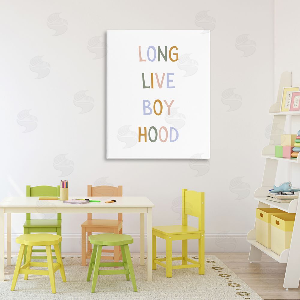 Katie Griggs Long Live Boy Hood Stretched Canvas Wall Art in Room
