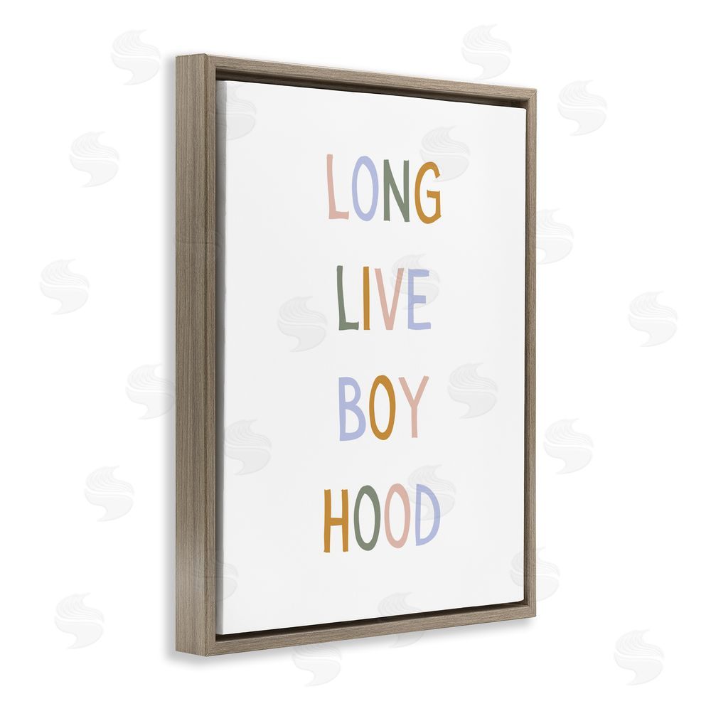 Katie Griggs Long Live Boy Hood Brown Floating Framed Canvas Wall Art