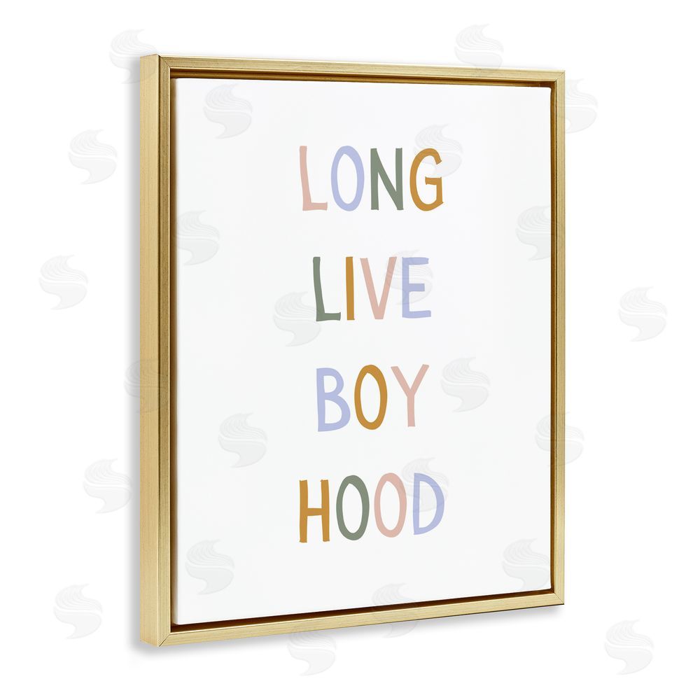 Katie Griggs Long Live Boy Hood Gold Floating Framed Canvas Wall Art