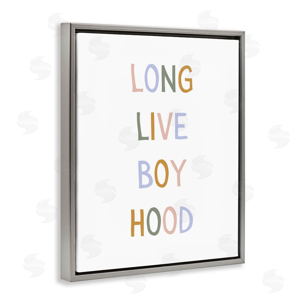 Katie Griggs Long Live Boy Hood Gray Floating Framed Canvas Wall Art