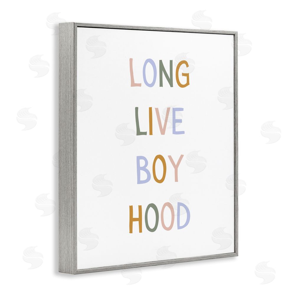Katie Griggs Long Live Boy Hood Gray Framed Giclee Wall Art