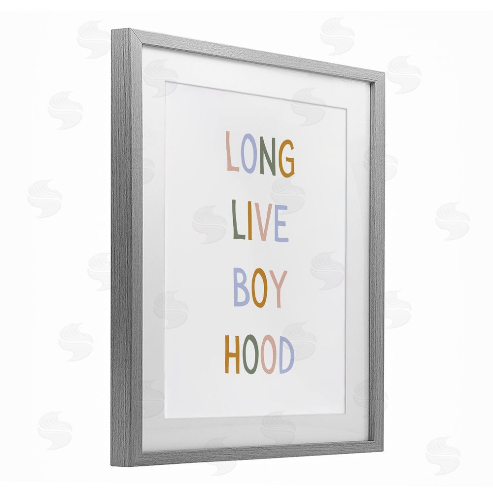 Katie Griggs Long Live Boy Hood Gray Framed Print Under Glass Wall Art