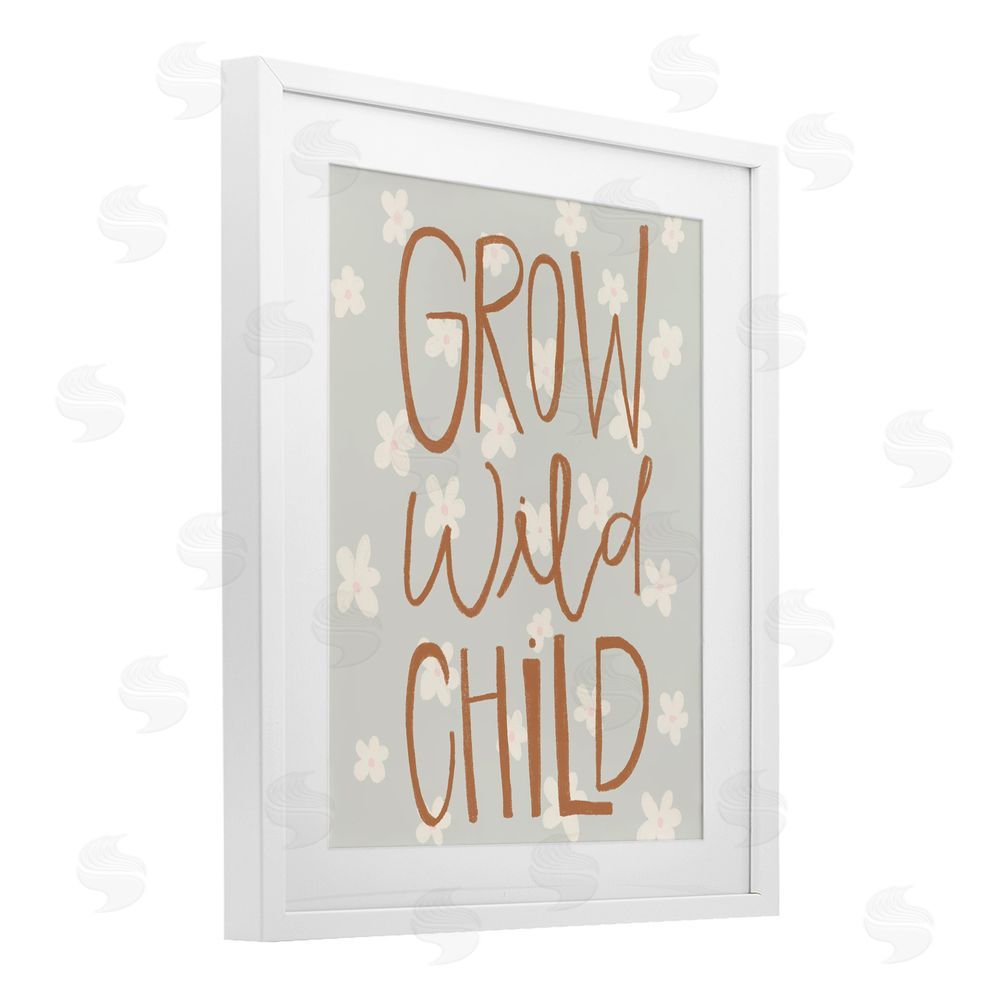 Katie Griggs Grow Wild Child Flowers White Framed Print Under Glass Wall Art