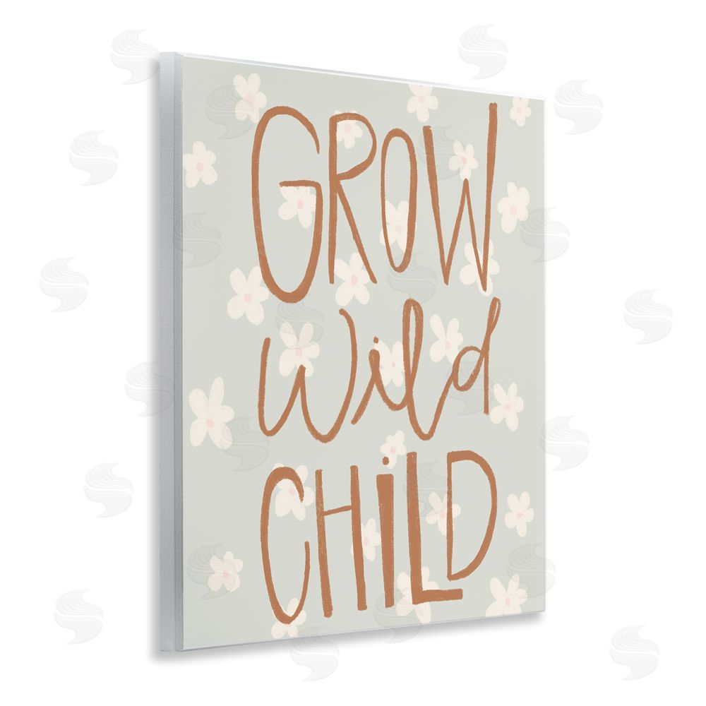 Katie Griggs Grow Wild Child Flowers Wooden Wall Plaque Art Print
