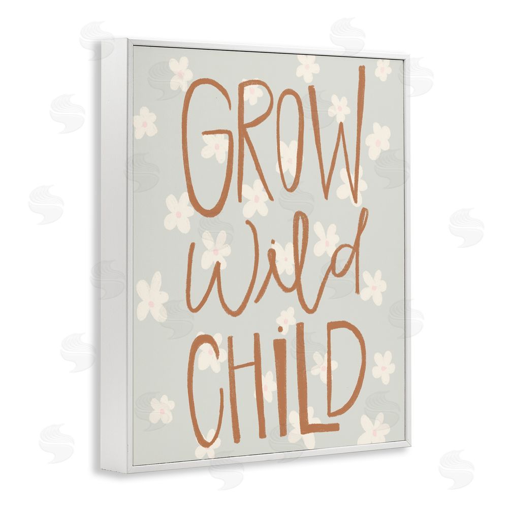 Katie Griggs Grow Wild Child Flowers White Framed Giclee Print Wall Art