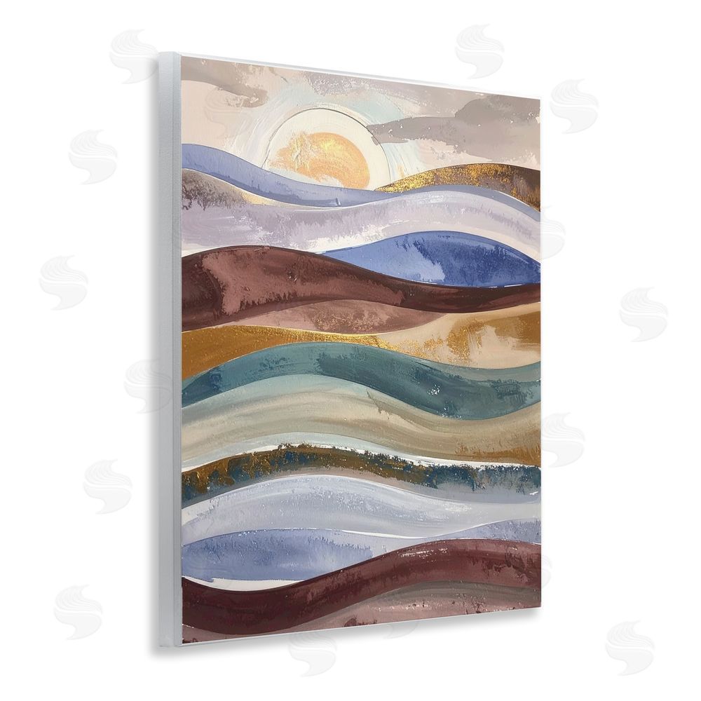 Alonza Saunders Layered Ocean Flow Wooden Wall Plaque Art Print