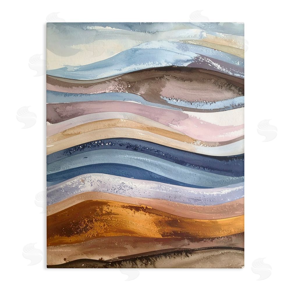 Alonza Saunders Ocean Flow Layers Stretched Canvas Wall Art Print