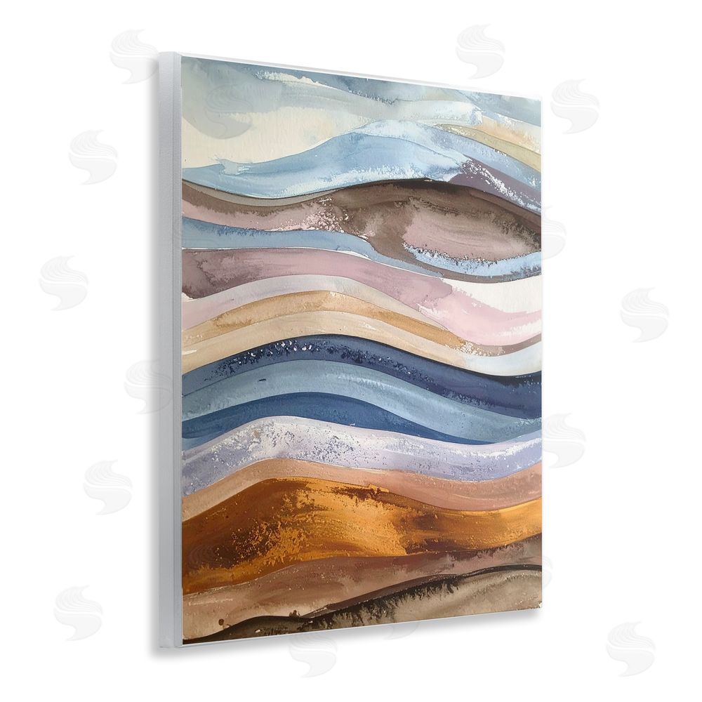 Alonza Saunders Ocean Flow Layers Wooden Wall Plaque Art Print